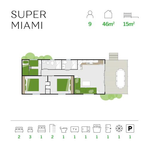 Barricata ferielandsby - bygningsplan - Super Miami