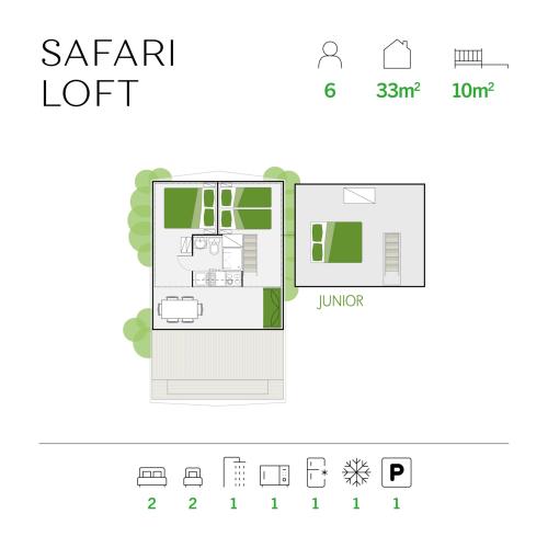 Feriendorf Barricata - Grundriss - Safari Loft