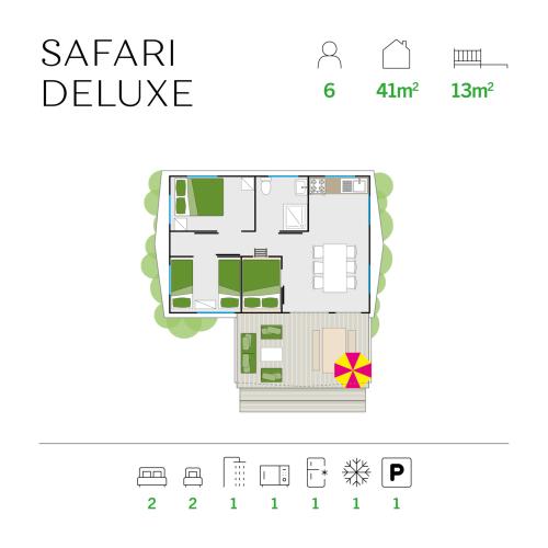 Feriendorf Barricata - Grundriss - Safari Deluxe